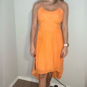 Orange high low dress